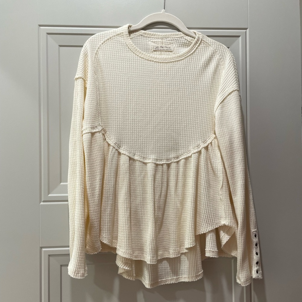 Free People Oh My Babydoll Thermal in Ivory XS